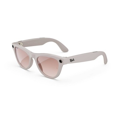 Ray-Ban Meta Skyler Glasses - Shiny Gray Frames, Pink Lenses
