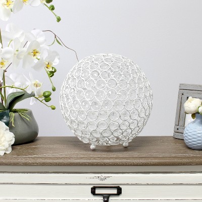 10" Elipse Medium Contemporary Metal Crystal Round Orb Table Lamp - Lalia Home