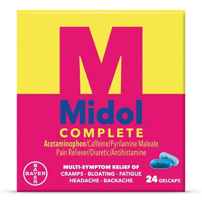 Midol Complete Menstrual Relief Maximum Strength Multi-Symptom Relief Gelcaps - Acetaminophen - 24ct
