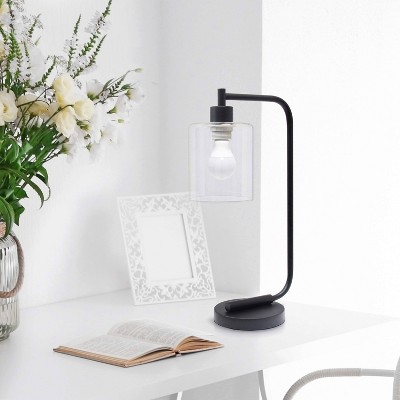 Modern Iron Desk Lamp with Glass Shade - Lalia Home