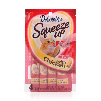 Delectables Hartz Squeeze Up Chicken Flavored Cat Treat - 2oz/4ct