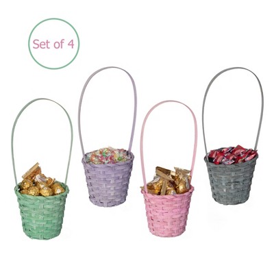 Wickerwise Set of 4 Decorative Baskets in Assorted Colors - Perfect for Easter, Trick or Treat, Flower Girl, Parties, and More