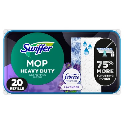 Swiffer Sweeper Heavy Duty Multi-Surface Wet Cloth Refills for Floor Mopping and Cleaning - Lavender scent - 20ct
