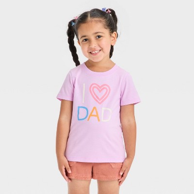Toddler Girls' I Love Dad Graphic T-Shirt - Cat & Jack™ Light Purple