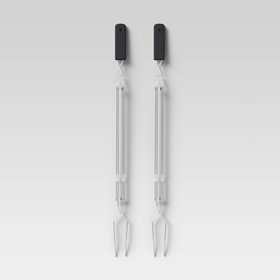 2pk Stainless Steel Extension Forks Black - Room Essentials™: Polypropylene Handle, Roasting and Smores Tool