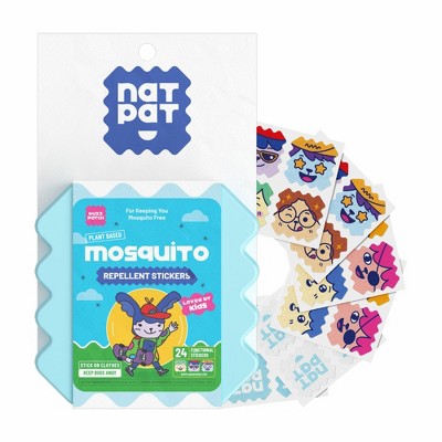 NATPAT 24ct "BuzzPatch" Kids Mosquito Repellent Stickers: Citronella Scented, Safe for All Ages, Ready to Use