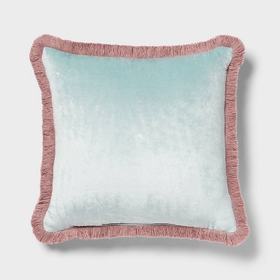 Velvet Contrast Fringe Dec Pillow Square - Threshold™