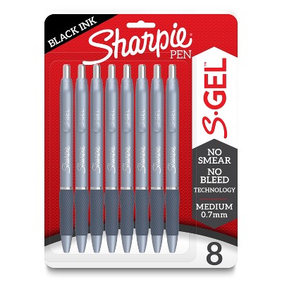 Sharpie S-Gel Fashion Blue Barrel 8ct Pens 0.7MM Black Ink