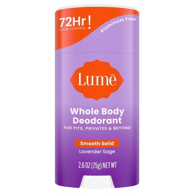 Lume Whole Body Women's Deodorant - Smooth Solid Stick - Aluminum Free - Lavender Sage Scent - 2.6oz