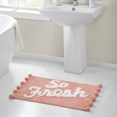 VCNY 20"x32" Home So Fresh Pom Pom Statement Bath Rug Blush