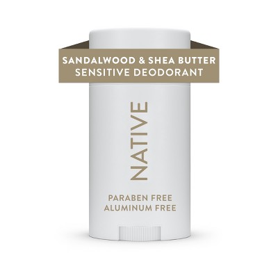 Native Sensitive Deodorant for Men & Women - Sandalwood & Shea - No Baking Soda - 2.65oz