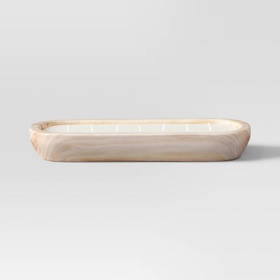 Paulownia Lemongrass and Citronella Cotton Wick Jar Candle Beige - Threshold™