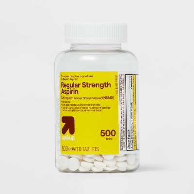 Aspirin (NSAID) Regular Strength Pain Reliever & Fever Reducer Coated Tablets - 500ct - up&up™
