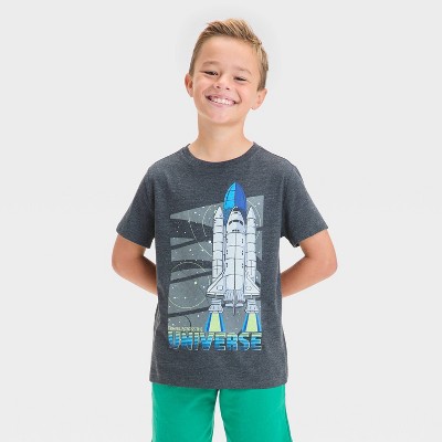 Boys' Short Sleeve 'Travel Across the Universe' Graphic T-Shirt - Cat & Jack™ Black