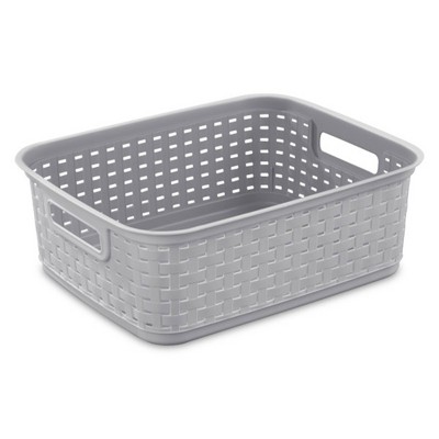 Sterilite Short Weave Wicker Pattern Storage Container Basket