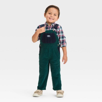 OshKosh B'gosh Toddler Boys' Colorblock Overalls - Green/Navy Blue