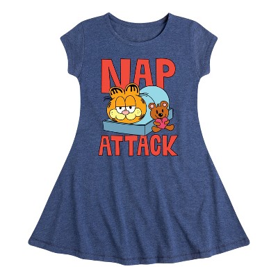 Girls' - Garfield - Nap Attack Fit & Flair Cap Sleeve Dress