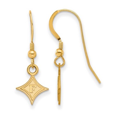 Black Bow Jewelry 14k Yellow Gold Plated Sterling Silver Furman Paladins NCAA Dangle Earrings