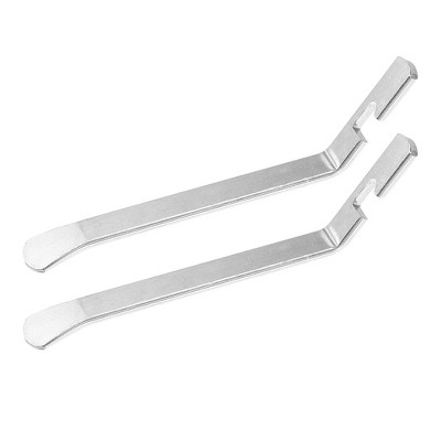 Unique Bargains Bicycle Flat Head Tyre Lever Wrench with Hook Repair Tool Silver Tone 2pcs