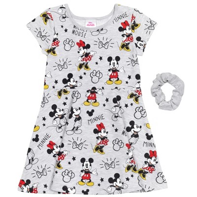 Disney Princess Frozen Minnie Mouse Moana Mulan The Little Mermaid Cinderella Skater Dress  Scrunchie Toddler to Big Kid