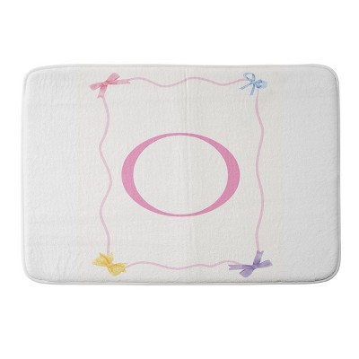 Deny Designs April Lane Art Simple Bow Monogram Memory Foam Bath Mat