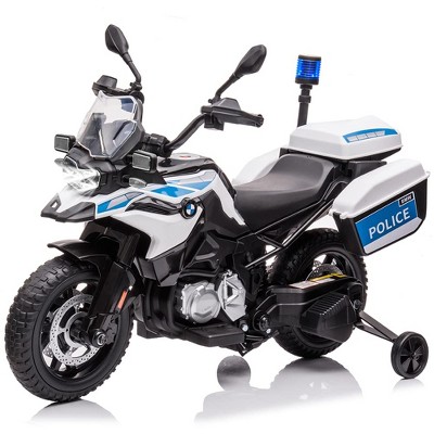 12V 7AH Kids Motorcycle, Ride On Police Motorcycle, Licensed BMW Kids Car with High/Low Speed,EVA Tire, 2 Storage Boxes