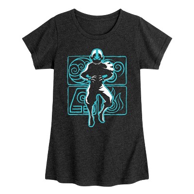 Girls' - Avatar: The Last Airbender - Aang Airbender Fitted Short Sleeve Graphic T-Shirt