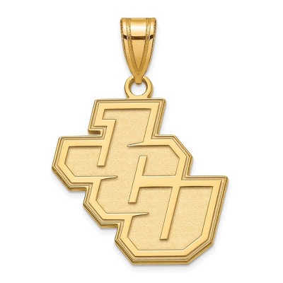 Black Bow Jewelry 10k Yellow Gold John Carroll Blue Streaks NCAA Large Pendant