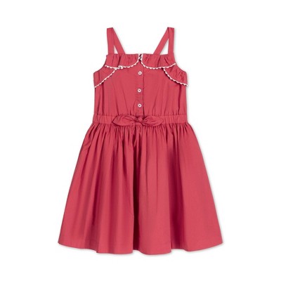 Hope & Henry Girls'  Sleeveless Button Front Ruffle Sundress, Kids