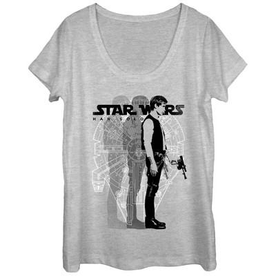 Women's Star Wars Millennium Falcon Han Solo Scoop Neck