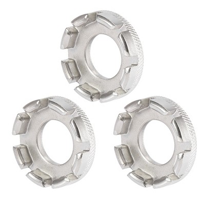 Unique Bargains Bicycle Wheel Spoke Wrench 8 Hole Repair Tool Silver Tone 0.15" 3pcs
