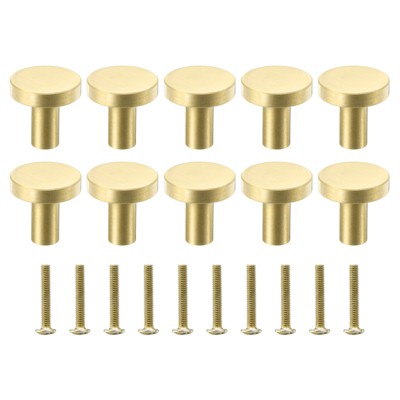 Unique Bargains Brass Rustproof Corrosion Resistant Stylish Brushed Gold Cabinet Knobs