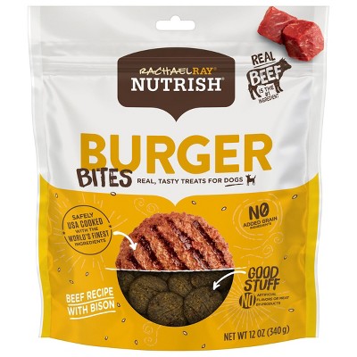 Rachael Ray Nutrish Burger Bites Beef Burger with Bison Recipe Chewy Dog Treats - 12oz