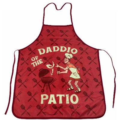 Daddio Of The Patio Apron Funny Backyard Bar-B-Que Grilling Kitchen Smock - Crazy Dog Bakeware