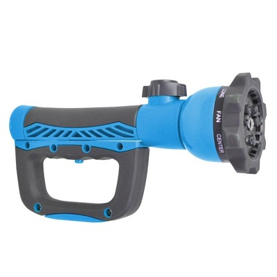 Bernini Easy Grip Hose Nozzle - Blue: 9-Pattern Garden Sprayer, Watering & Cleaning Tool