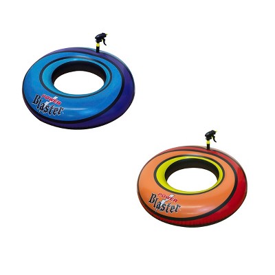 Swimline Set of 2 Water Sports Inflatable Power Blaster Swimming Pool Inner Tube Squirters 40" - Blue/Orange