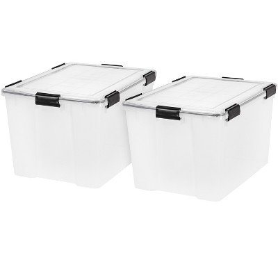 IRIS USA 74qt WEATHERPRO Airtight Plastic Storage Bin with Lid and Seal and Secure Latching Buckles