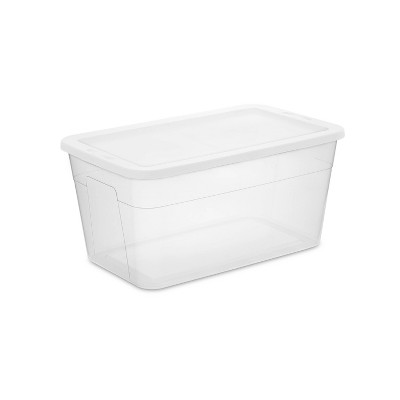 90qt Clear Storage Box White - Room Essentials™: Plastic, Portable, Lidded, Stackable, Snap Closure, Universal Storage
