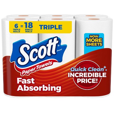 Scott Paper Towels - 6 Triple Rolls