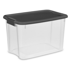 Sterilite 30Qt Ultra Clear Latch Box Clear Base Flat Gray Lid and Latches - 1 of 4