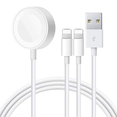 Link Magnetic Charger 3 in 1 USB Cable For Apple Watch & iPhone - Charges 2 iPhones and 1 Apple Watch At The Same Time!