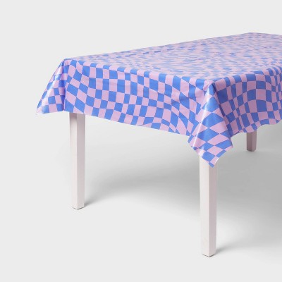 Retro Wavy Checkered Print Table Cover - Spritz™