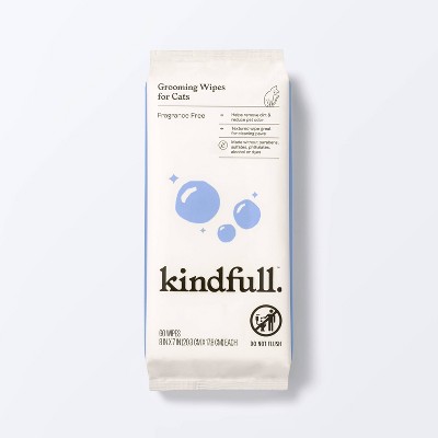 Fragrance Free Cat Grooming Wipes - 60ct - Kindfull™