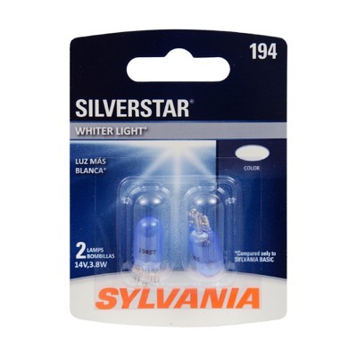SYLVANIA 194 SilverStar High Performance Miniature Bulb, (Contains 2 Bulbs)