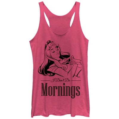 Women's Sleeping Beauty Aurora Don't Do Mornings Racerback Tank Top