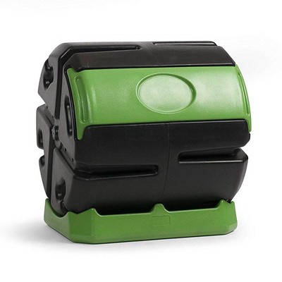 FCMP Outdoor HOTFROG 37 Gallon Single Chamber Quick Curing Tumbling Composter Outdoor Rotating Garden Compost Bin Green/Black