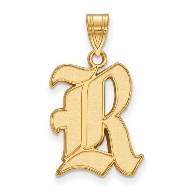 Black Bow Jewelry 14k Yellow Gold Plated Sterling Silver Rice Owls NCAA Large Pendant