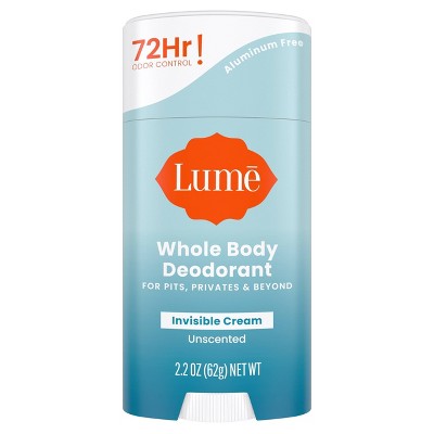 Lume Whole Body Women's Aluminum Free Invisible Cream Stick Deodorant - Unscented - Trial Size - 2.2oz