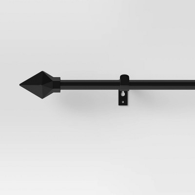 Café Faceted Pyramid Curtain Rod Black - Room Essentials™