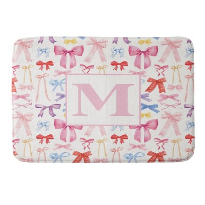 Deny Designs April Lane Art Bows Monogram Memory Foam Bath Mat
